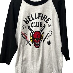 Kids Hellfire Club Raglan Tee - Black and White